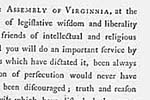 An Act for Establishing Religious Freedom, January 1786.