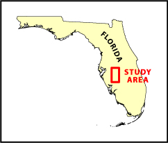 map of Florida showing study area