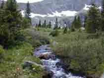 Photograph of Sand Creek approximately 150 meters below Upper Sand Creek Lake, Great Sand Dunes National Park and Preserve, Saguache County, Colorado (site 2, table 1)