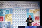 President George W. Bush delivers his remarks regarding his National Strategy for Pandemic Influenza Preparedness and Response Tuesday, Nov. 1, 2005. "Today, I am announcing key elements of that strategy. Our strategy is designed to meet three critical goals: First, we must detect outbreaks that occur anywhere in the world; second, we must protect the American people by stockpiling vaccines and antiviral drugs, and improve our ability to rapidly produce new vaccines against a pandemic strain; and, third, we must be ready to respond at the federal, state and local levels in the event that a pandemic reaches our shores," said President Bush. White House photo by Paul Morse