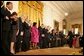 President George W. Bush introduces the 2005 recipients of the Presidential Medal of Freedom, Wednesday, Nov. 9, 2005 in the East Room of the White House.  White House photo by Shealah Craighead