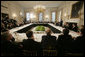 President George W. Bush speaks to the National Governors Association in the State Dining Room of the White House, Monday, Feb. 26, 2007, addressing security, economic and environmental issues. White House photo by Eric Draper