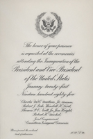 Image of the invitation for the 1985 Presidential Inauguration.