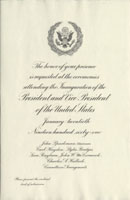 Image of the invitation for the 1961 Presidential Inauguration.