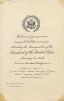 Image of the invitation for the 1937 Presidential Inauguration.