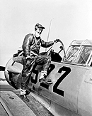 Captain Benjamin O. Davis Climbing into an Advanced Trainer