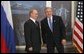 President George W. Bush participates in a bilateral meeting with Russian President Vladimir Putin while attending an APEC summit in Santiago, Chile, Nov. 20, 2004.White House photo by Eric Draper