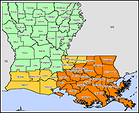 Map of Declared Counties for Disaster 1603