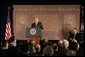 President George W. Bush addresses a meeting of the Council on Foreign Relations, Wednesday, Dec. 7, 2005 in Washington, speaking on the war on terror and the rebuilding of Iraq. White House photo by Paul Morse