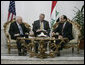 Vice President Dick Cheney meets with Iraqi Prime Minister Nouri al-Maliki Monday, March 17, 2008 at the Prime Minister's residence in Baghdad. In remarks following their meeting, the Vice President said, "I was last in Baghdad 10 months ago, and I can sense as a result of the progress that's been made since then that there have been some phenomenal changes, in terms of the overall situation, both with respect of the security situation, where Iraqi and American forces have done some very good work, as well as with respect to political developments here in Iraq." White House photo by David Bohrer