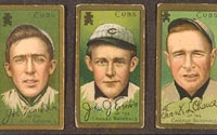 Joe Tinker, John Evers, and Frank Chance, autographed cards 