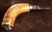 Powder horn inscribed with map