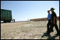 President George W. Bush with Acting Border Patrol Academy Chief Charlie Whitmire tours the Federal Law Enforcement Training Center Artesia Facility in Artesia, New Mexico, Tuesday, June 6, 2006. White House photo by Eric Draper