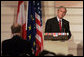 President George W. Bush listens as he receives a question from the media during a press availability Wednesday, June 21, 2006, during the U.S.-EU Summit in Vienna. White House photo by Paul Morse