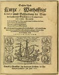 Title page of Part VI of Levinus Hulsius' collection of voyages, in German, 1626. The medallion portraits of circumnavigators in the engraving show Magellan, Drake, Olivier Noort, the first Dutch circumnavigator, and Magellan's subordinate, Sebastiano del Cano, who assumed command of the expedition when Magellan was killed in the Philippine Islands. [41] 
