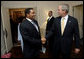 President George W. Bush welcomes President Jakaya Kikwete of the United Republic of Tanzania, for their bilateral meeting Monday, Sept. 18, 2006, at the Waldorf-Astoria Hotel in New York City. White House photo by Eric Draper