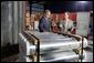 President George W. Bush and Jon Kreykes of the National Security Advanced Technologies group, look over equipment obtained from Libya’s former nuclear weapons program at the Oak Ridge National Laboratory in Oak Ridge Tenn., Monday, July 12, 2004. White House photo by Tina Hager