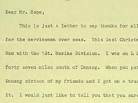 Letter from John Mann to Bob Hope