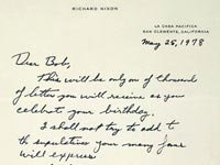 Letter from Nixon to Hope