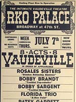 Vaudeville acts at RKO Palace Theatre. 