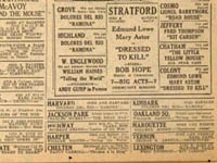 Advertisement for the Stratford Theater