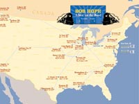 Map of Hope's 1929-1930 Vaudeville Tour