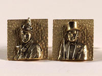 Cuff links with images of Bob Hope