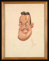 Caricature of Bob Hope with four eyes.