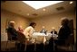 President George W. Bush meets with doctors and patients to talk about medical liability reform Baptist Health Medical Center in Little Rock, Ark., Monday, Jan. 26, 2004. White House photo by Paul Morse