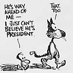 Socks, why is the President looking so glum?, 8/19/96,
Ink and white out over pencil on paper., Courtesy of Susan Conway Gallery,
Washington, D.C. (13)