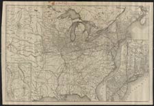 Map of North America showing Whitman's travel