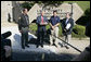 President George W. Bush is joined by Lake County Sheriff Dan Dunlap, left; Larry Greene, director of the Lake County Emergency Management Agency and Jesse Munoz of the Federal Emergency Management Agency, right, as President Bush spoke to reporters Wednesday, Aug. 2, 2006 outside the Lake County Emergency Management Agency facility in Mentor, Ohio, following a meeting on the Lake County flood response following severe storms that caused major flooding in numerous counties in July. White House photo by Kimberlee Hewitt