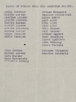 Names of American Colony Nurses