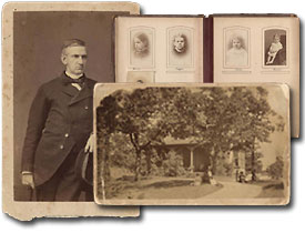 Image Montage of Horatio Spafford, home, and children