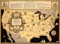 A Map of Sinclair Lewis' United States as
It Appears in His Novels