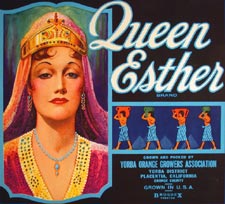 Queen Esther brand crate label.