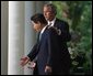 President George W. Bush and South Korean President Roh Moo-hyun in the Rose Garden on May 14, 2003. White House photo by Paul Morse.