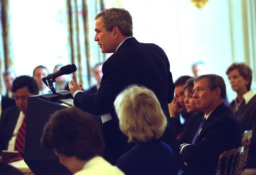 President George W. Bush meets with the National Governors Association in the State Dining Room Monday, Feb. 24, 2003. White House photo by Tina Hager