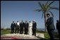 Red Sea Summit participants from left King Abdullah Bin Al Hussein of Jordan, Prince Abdullah Bin Abd Al Aziz of Saudi Arabia, President George W. Bush, President Hosni Mubarak of Egypt, King Hamad Bin Issa Al Khalifa of Bahrain, and Prime Minister Mahmoud Abbas from the Palestinian Delegation pose for a family photo next to the Red Sea in Sharm El Sheikh, Egypt June 3, 2003. White House photo by Paul Morse.