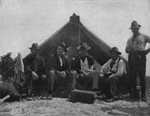 A group of rough riders in camp