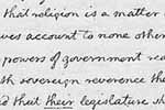 Thomas Jefferson to Nehemiah Dodge, Ephraim Robbins and Stephen S. Nelson, a committee
of the Danbury Baptist Association in the state of Connecticut, January 1, 1802.