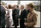 Hosted by President Vaira Vike-Freiberga, Laura Bush tours the city of Riga, Latvia, Saturday, May 7, 2005. White House photo by Krisanne Johnson