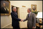 President George W. Bush welcomes Egypt's Prime Minister Ahmed Nazif to the Oval Office Wednesday, May 18, 2005. White House photo by Eric Draper