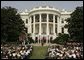 President George W. Bush addresses guests on the South Lawn of the White House, Friday, Sept. 9, 2005, during the 9/11 Heroes Medal of Valor Award Ceremony and to honor the courage and commitment of emergency services personnel who died on Sept. 11, 2001. White House photo by Paul Morse