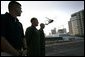 President George W. Bush aboard Marine One lands on the deck of the USS Iwo Jima during his arrival in New Orleans, La., Thursday, Sept. 15, 2005. White House photo by Eric Draper