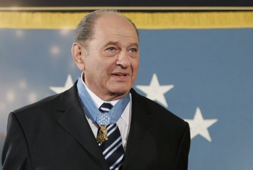 Korean War era veteran Corporal Tibor "Ted" Rubin, wears the Medal of Honor, Friday, Sept. 23, 2005 at cermonies at the White House in Washington. Rubin was honored for his actions under fire, and his bravery while in captivity at a Chinese POW camp. White House photo by Paul Morse