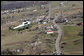 Marine One, carrying President George W. Bush, flies over a swath of destruction near Lafayette, Tennessee, as he arrived Friday, Feb. 8, 2008, to see first-hand the damage left in the wake of Tuesday's tornadoes. White House photo by Chris Greenberg