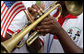 A band member awaits the arrival Sunday, Feb. 17, 2008, of President George W. Bush to the State House in Dar es Salaam, Tanzania for a meeting with the Tanzanian President Jakaya Kikwete. White House photo by Chris Greenberg