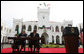 President George W. Bush and President Jakaya Kikwete of Tanzania, sign the Millennium Challenge Compact -- a $698 million dollar compact that is the largest project in the Millennium Challenge Corporation’s history – prior to the start of their joint press availability Sunday, Feb. 17, 2008, at the State House in Dar es Salaam. White House photo by Eric Draper