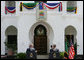 President George W. Bush and President Jakaya Kilwete of Tanzania particiapte in a joint press availability Sunday, Feb. 17, 2008, outside the State House in Dar es Salaam, Tanzania. White House photo by Chris Greenberg